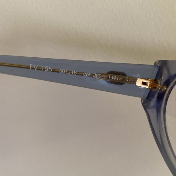 Authentic Translucent Baby Blue, Gold accented Vintage Fendi Eyeglasses frames - Picture 6 of 6